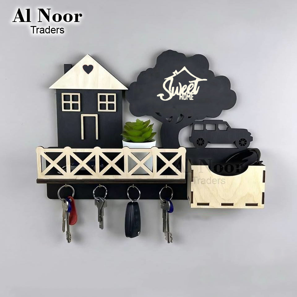 AL NOOR Traders Brand SWEET HOME OR OFFICE DESIGNER KEY HOLDER Wood