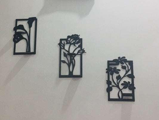 Decorative set of 3 flower frame Wall Shelf