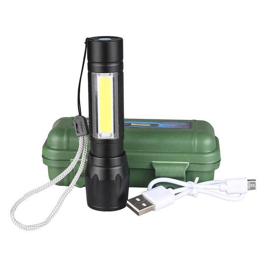 USB Rechargeable Waterproof Zoomable LED Flashlight